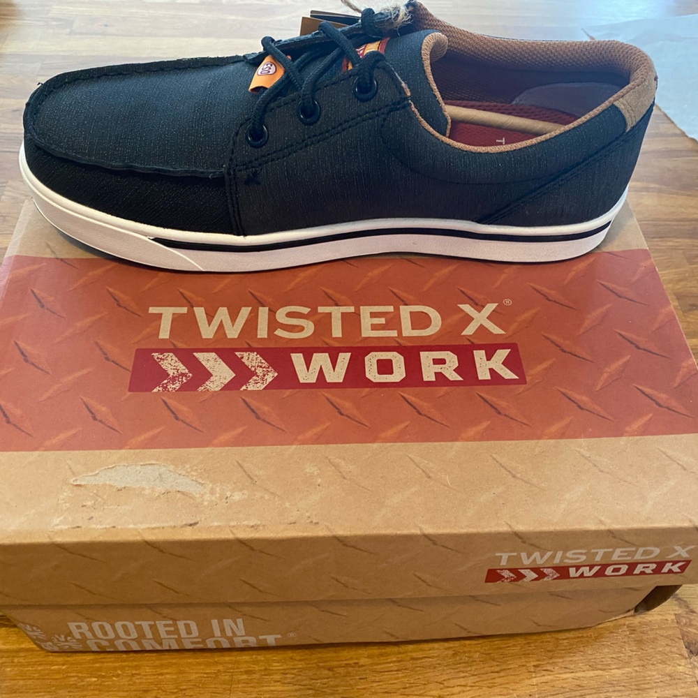 Twisted X Works steel toed work shoes.